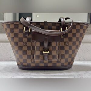 RARE Authentic Louis Vuitton Damier Ebene Manosque PM